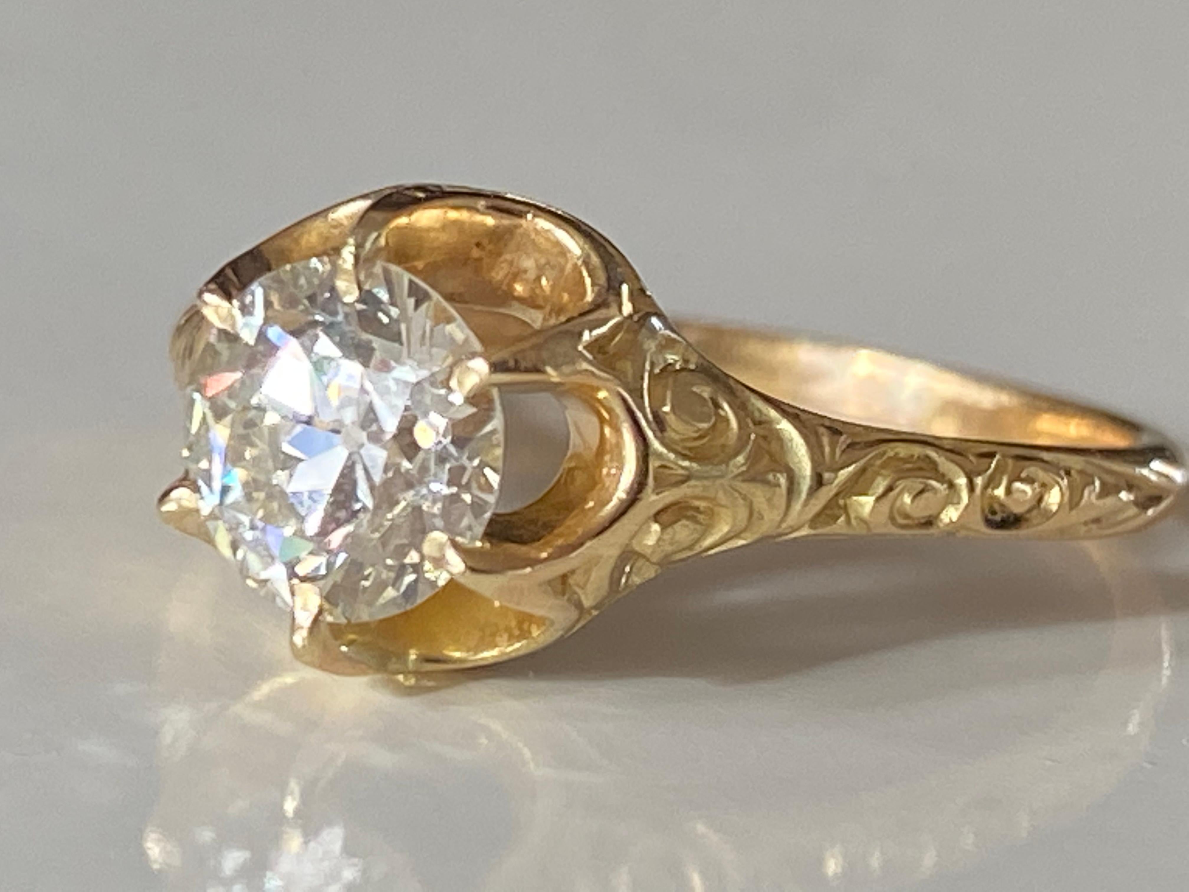 Women's Antique Victorian GIA Certified Diamond Solitaire Ring For Sale