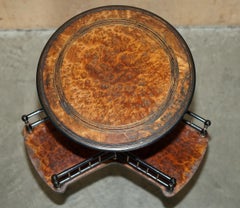 ANTIQUE VICTORIAN GILLOWS LANCASTER AESTHETiC MOVEMENT AMBOYNA WOOD BOOK TABLE