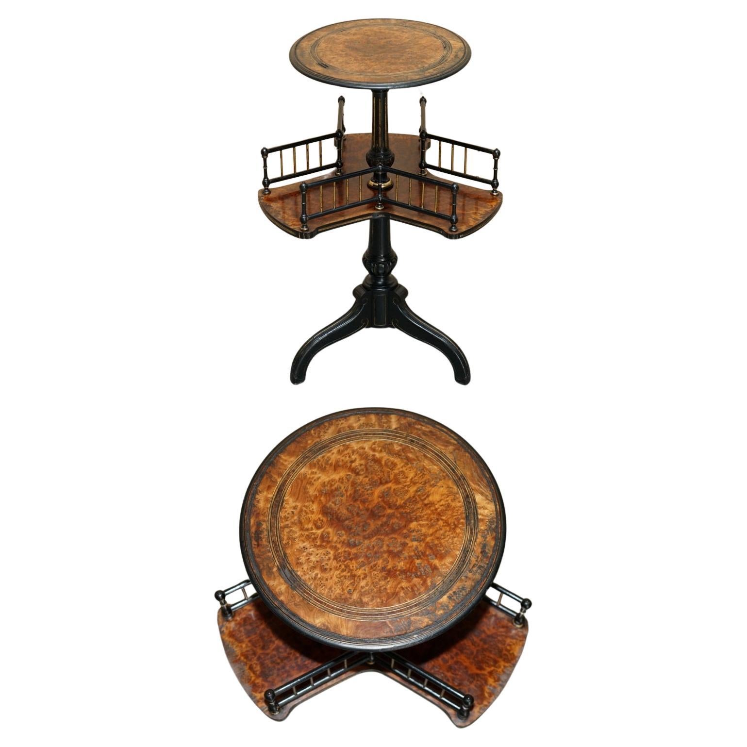 ANTIGUA MESA DE LIBROS VICTORIANA GILLOWS LANCASTER AESTHETiC MOVEMENT AMBOYNA WOOD