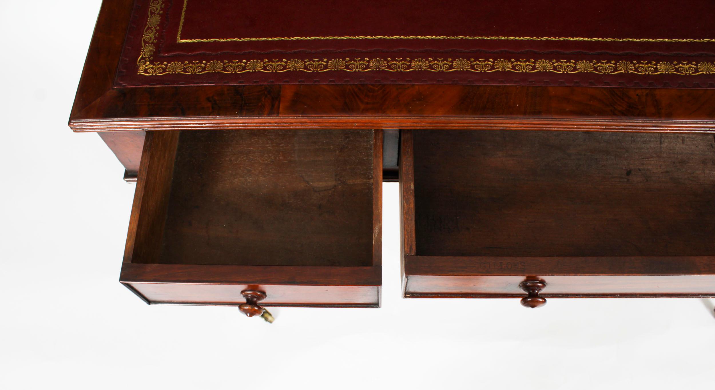 Antique Victorian Gillows Writing Table Desk 19th Century 6