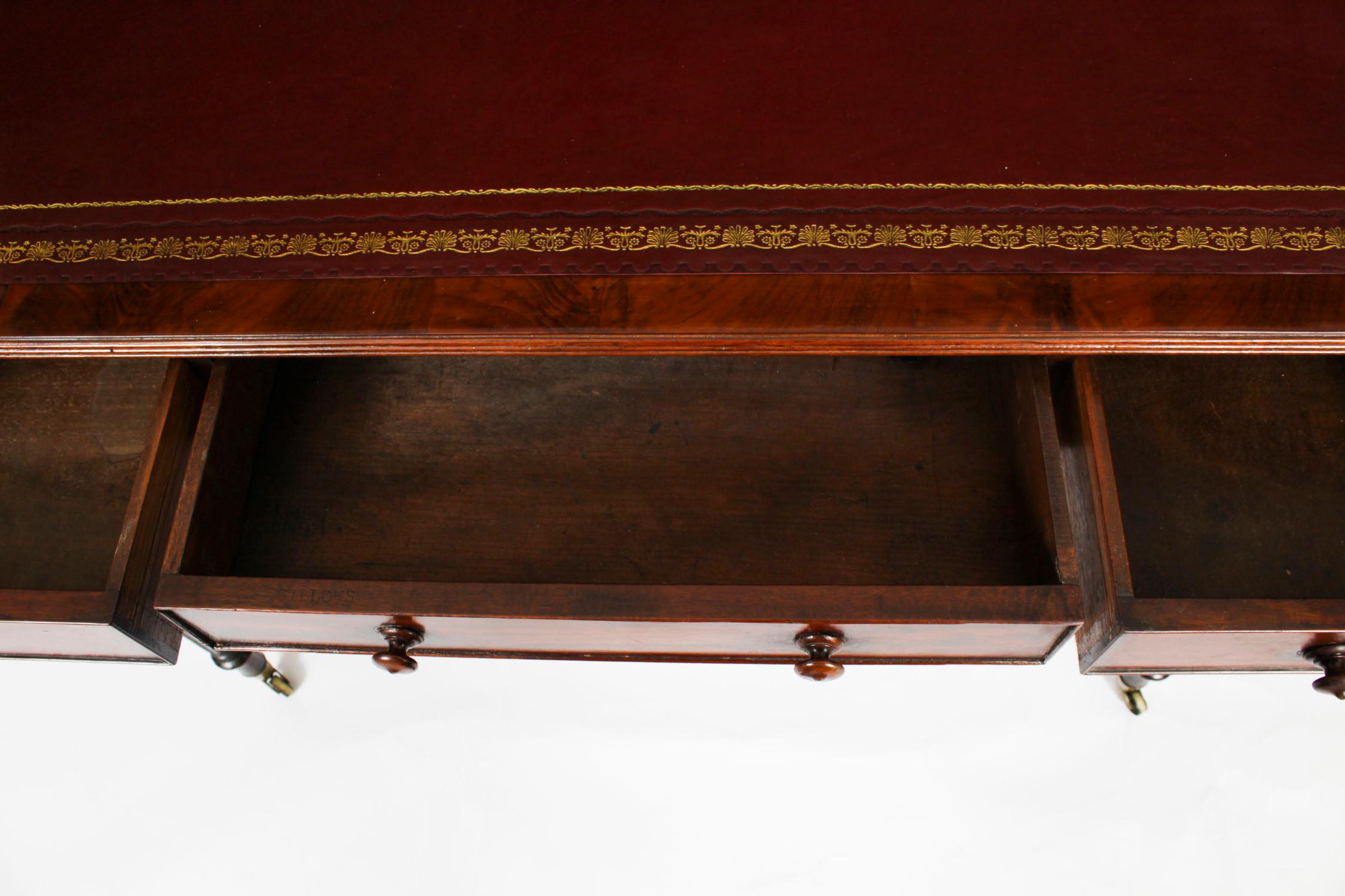 Antique Victorian Gillows Writing Table Desk 19th Century 7