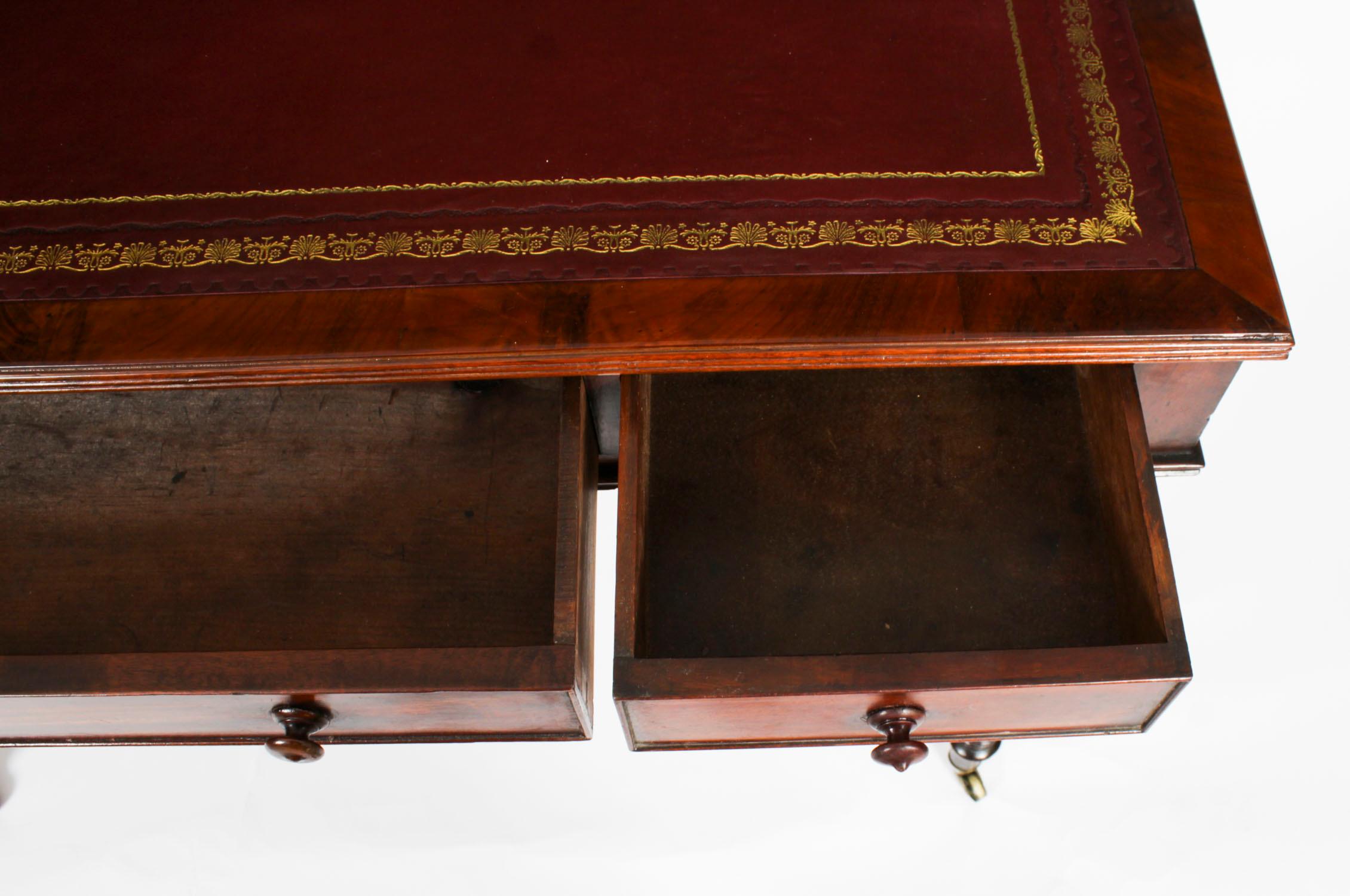Antique Victorian Gillows Writing Table Desk 19th Century 8