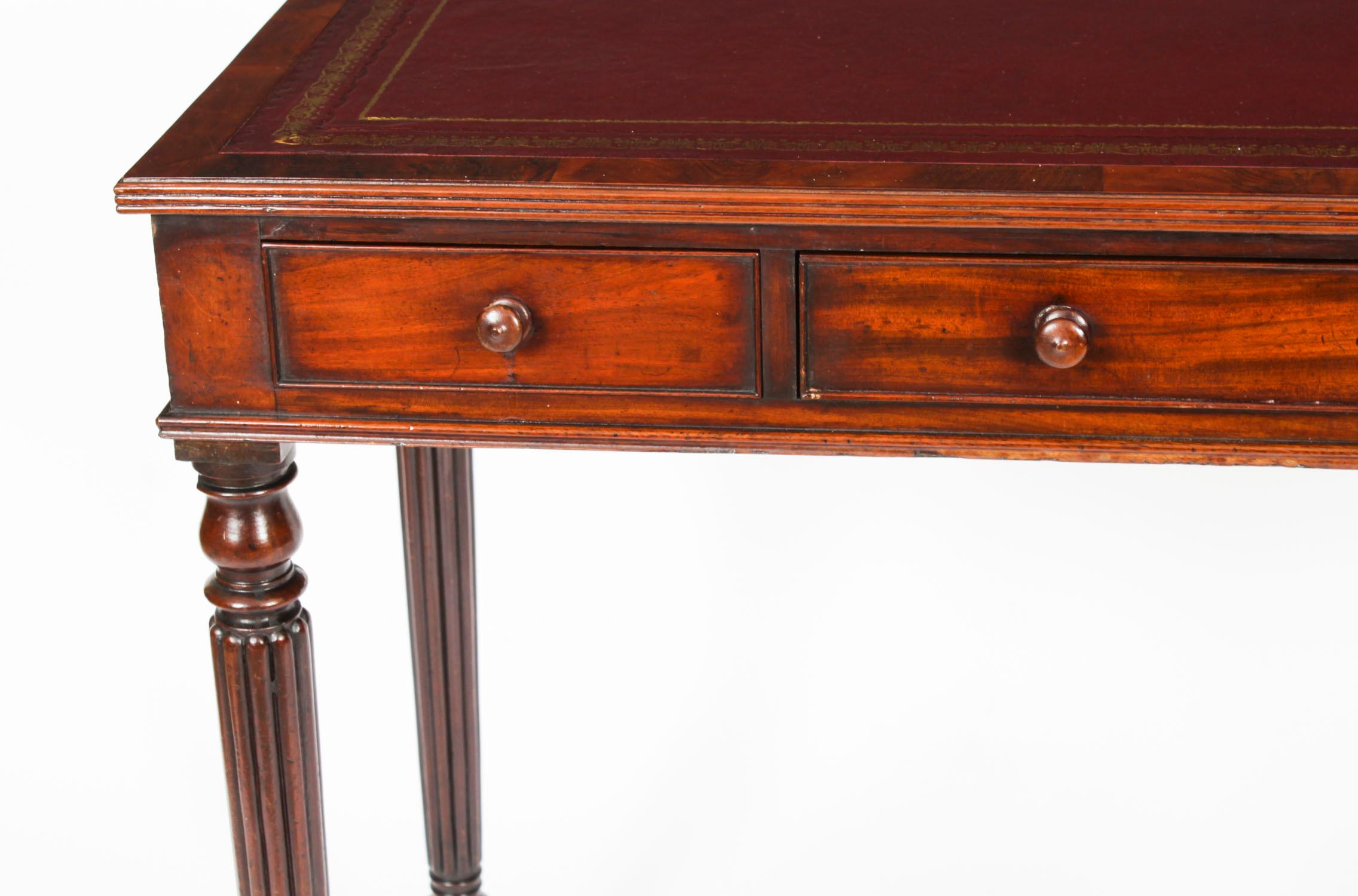Antique Victorian Gillows Writing Table Desk 19th Century 2