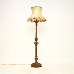 Antique Victorian Gilt Wood Floor Lamp