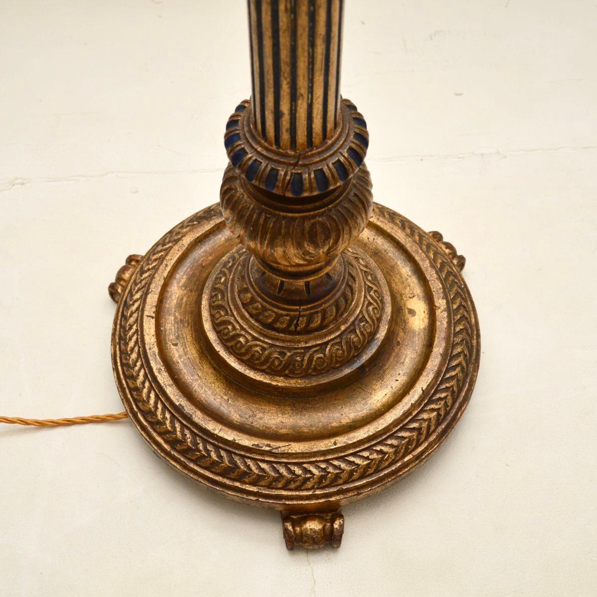 Antique Victorian Gilt Wood Floor Lamp For Sale 2