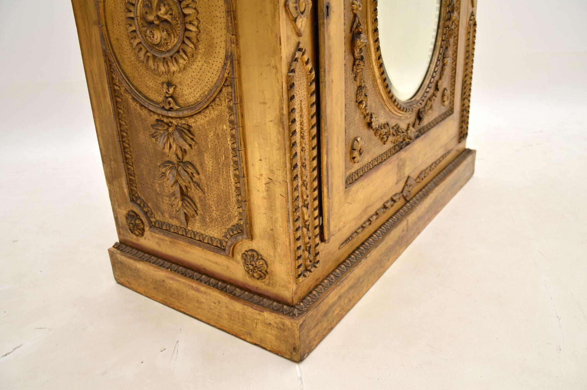 Antique Victorian Gilt Wood Marble Top Cabinet For Sale 6