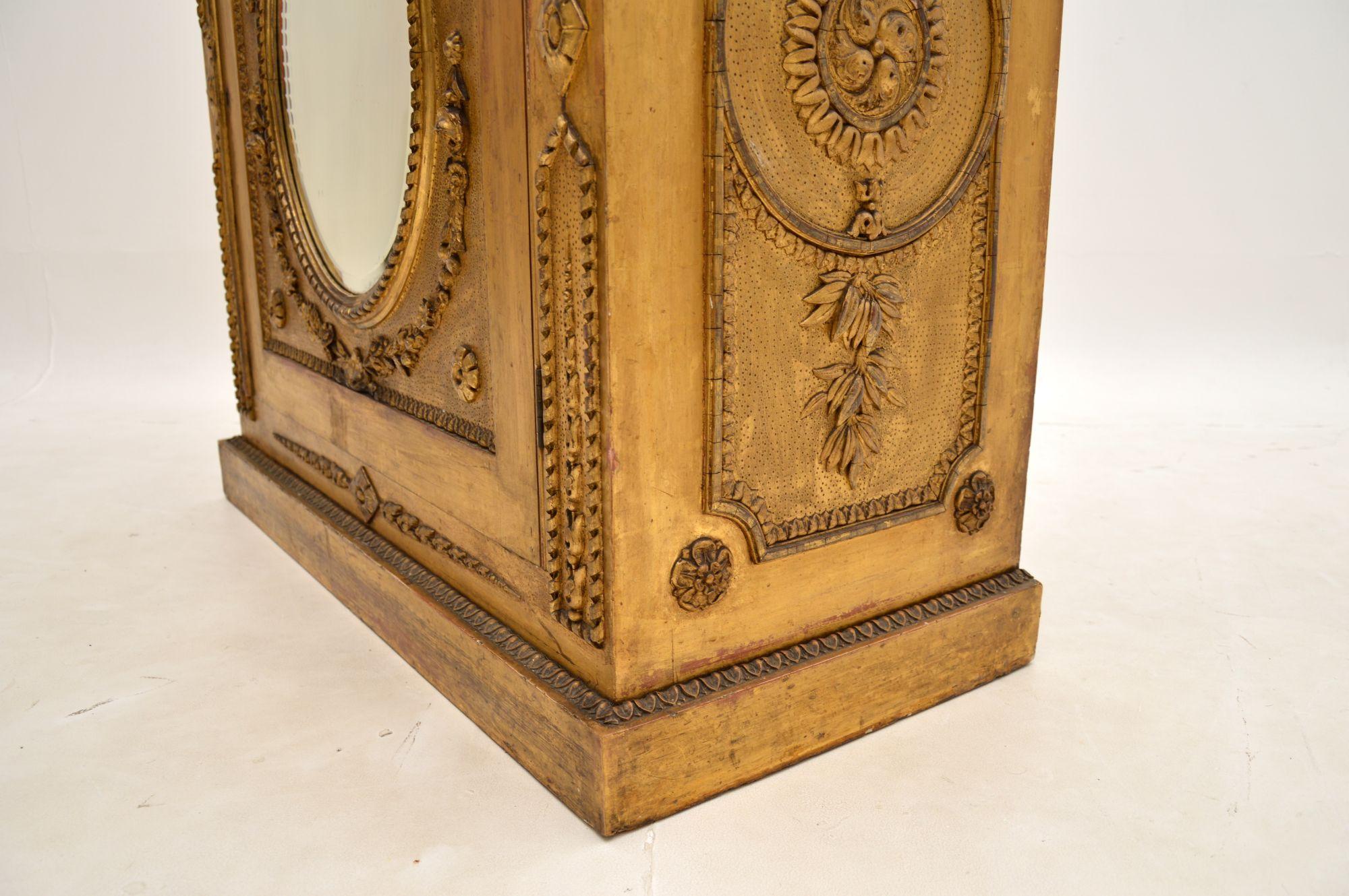 Antique Victorian Gilt Wood Marble Top Cabinet For Sale 7