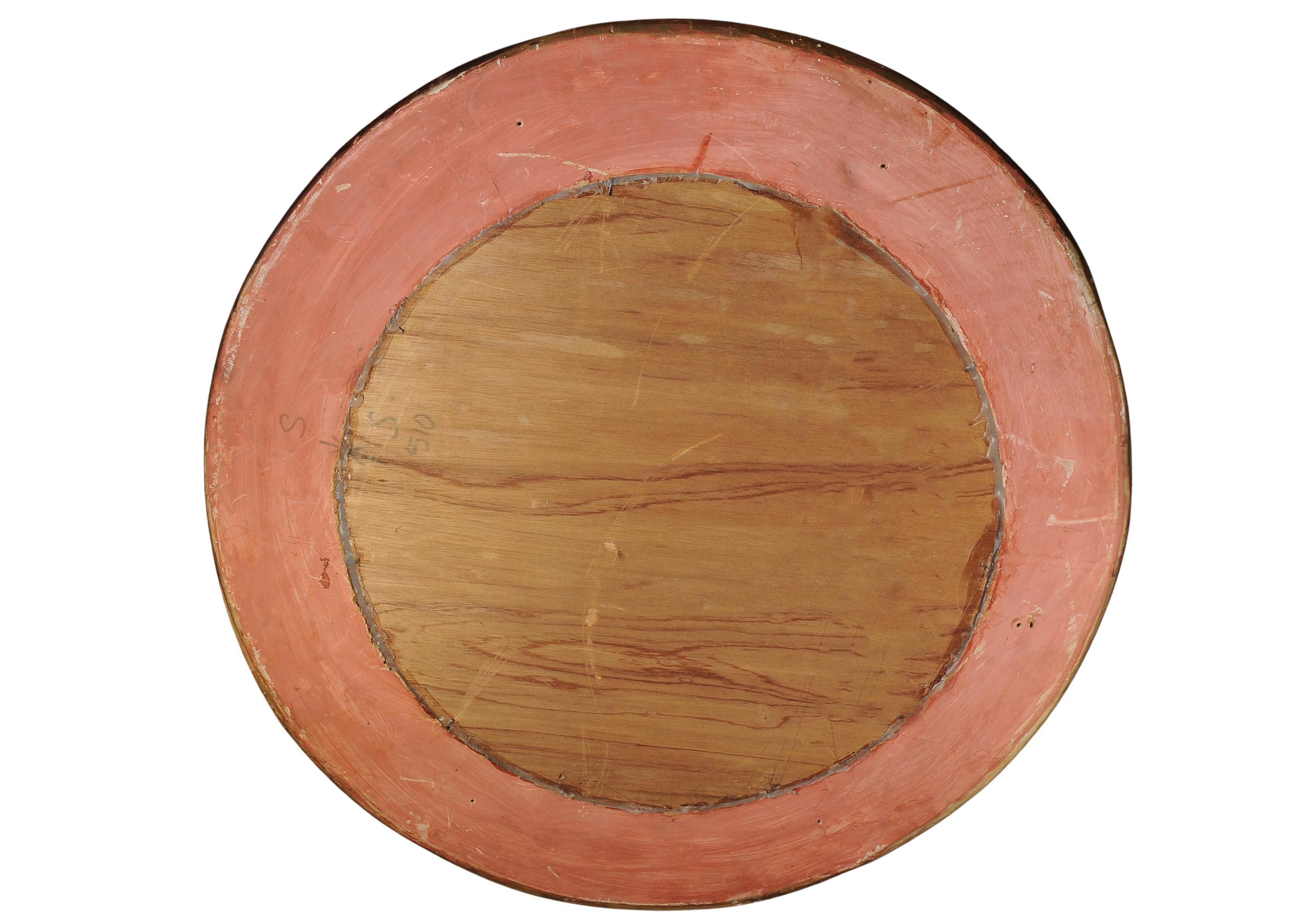 Antiguo Espejo de Pared Circular Victoriano de Madera Dorada con Cristal de Espejo Biselado en Bueno estado para la venta en Reading, Berkshire