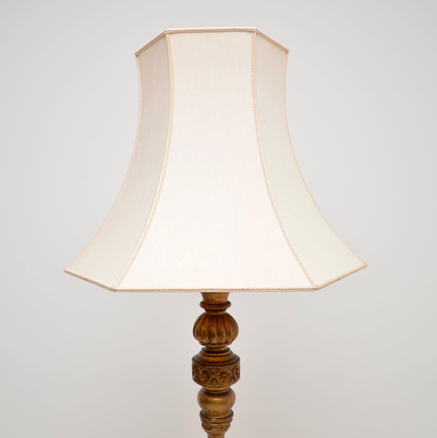 Neoclassical Antique Victorian Giltwood Floor Lamp For Sale
