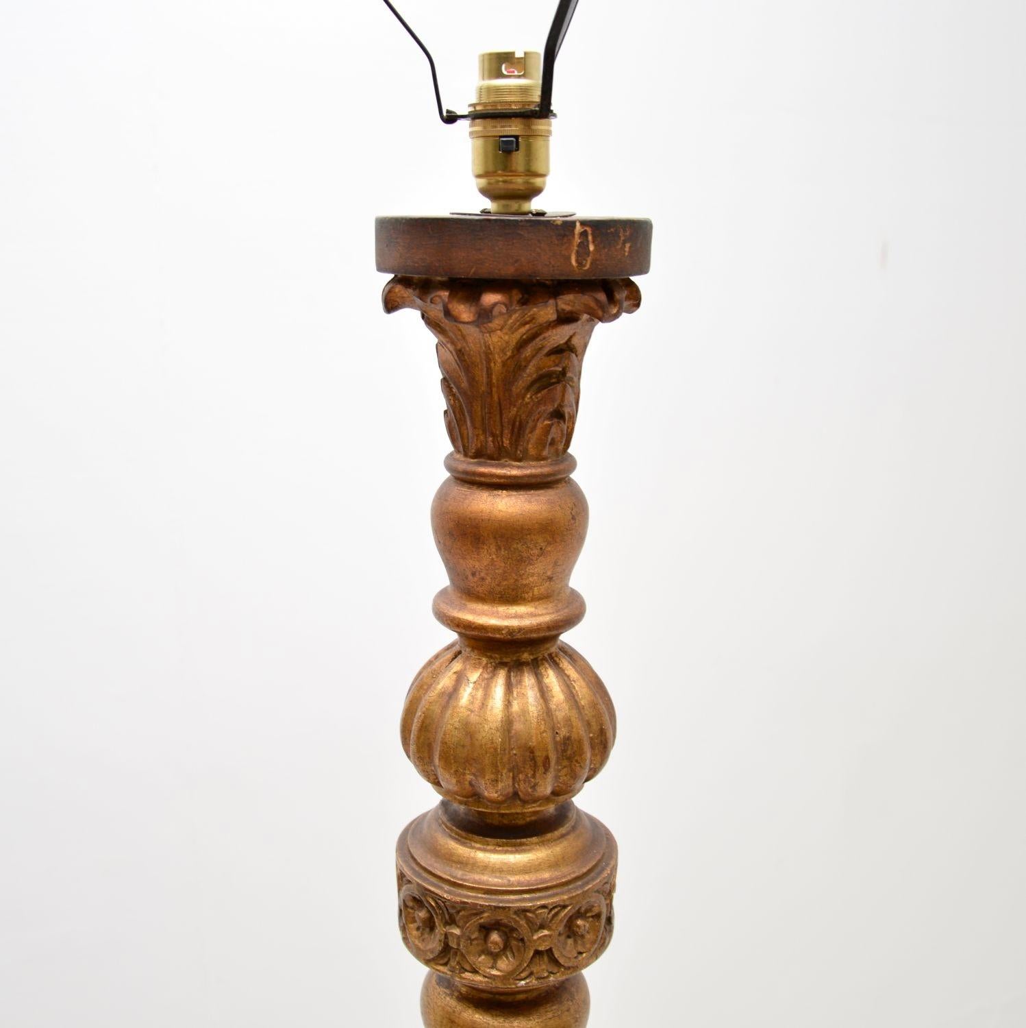 British Antique Victorian Giltwood Floor Lamp For Sale