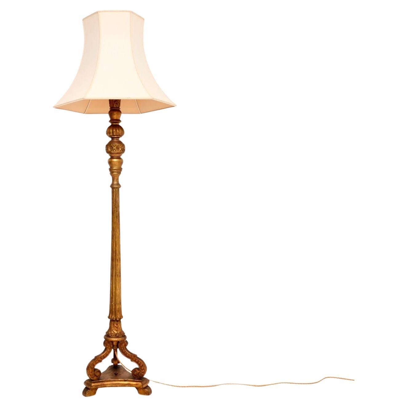 Antique Victorian Giltwood Floor Lamp For Sale