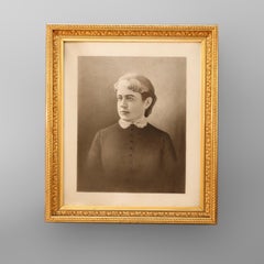 Antique Victorian Giltwood Frame with Portrait, circa 1880