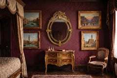 Antique Victorian Giltwood Oval Cushion Mirror 19th Century 123x96cm