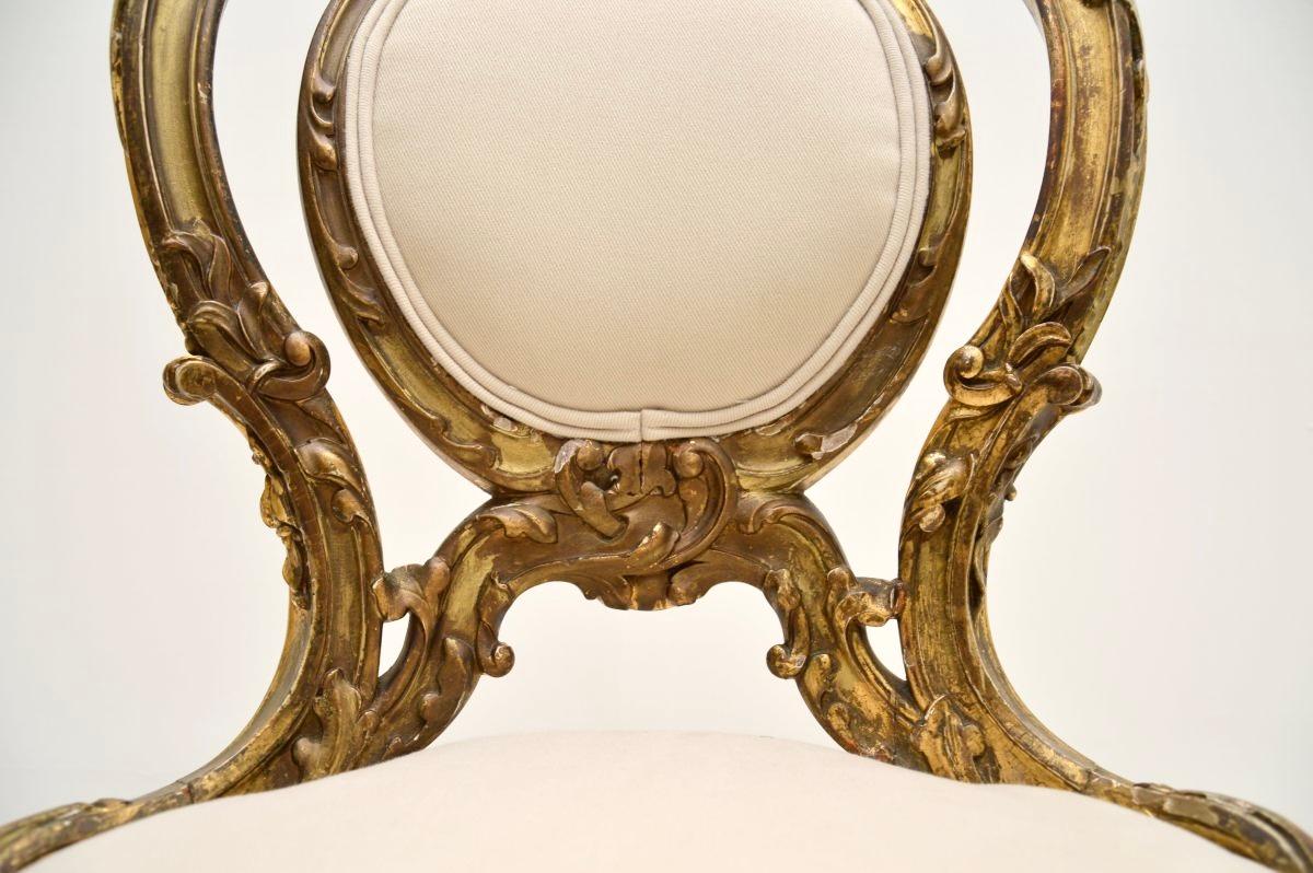 Antique Victorian Giltwood Side Chair 3