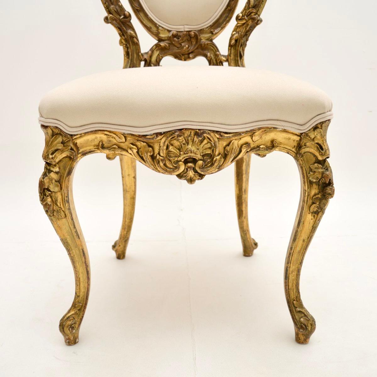 Antique Victorian Giltwood Side Chair 4