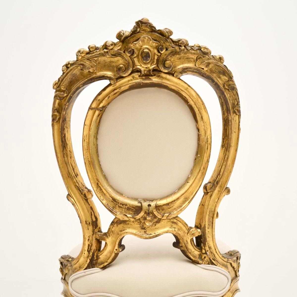 Antique Victorian Giltwood Side Chair 1