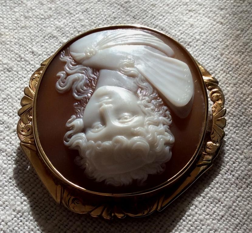 Antique Victorian Goddess Psyche Shell Cameo Brooch 2