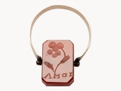 Antique Victorian Gold and Carnelian Carved Intaglio Reverable Ring