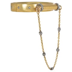 Antikes viktorianisches Manschettenarmband aus Gold und Diamanten, das einen mechanischen Bleistift verdeckt