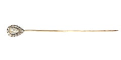 Antique Victorian Gold and Silver Rose Cut Diamond Tie Pin, 1870s