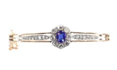 Antique Victorian Gold Bangle Set with Diamonds, 1890s