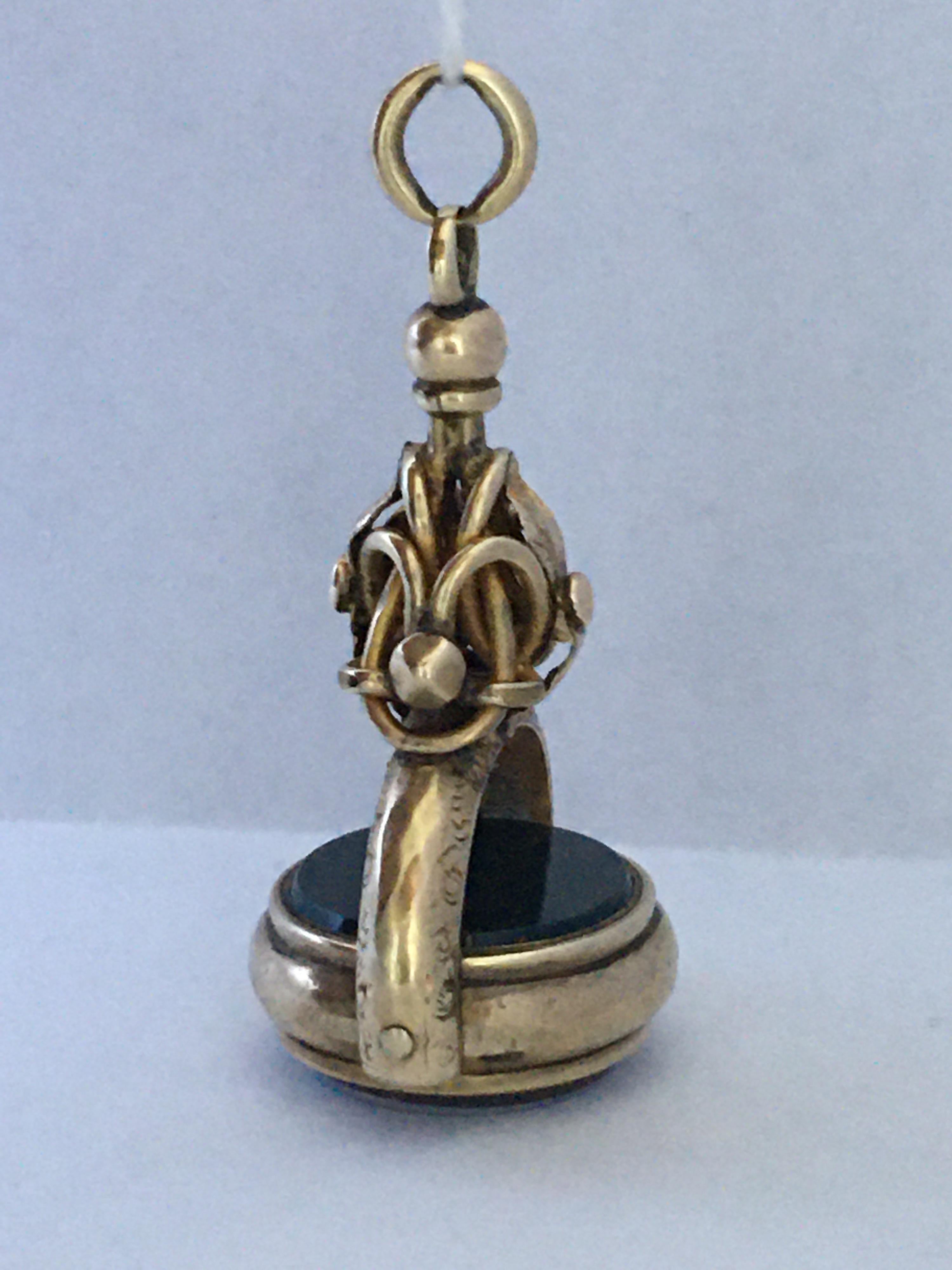 Antique Victorian Gold Bloodstone and Sardonyx Swivel Fob / Pendant 6