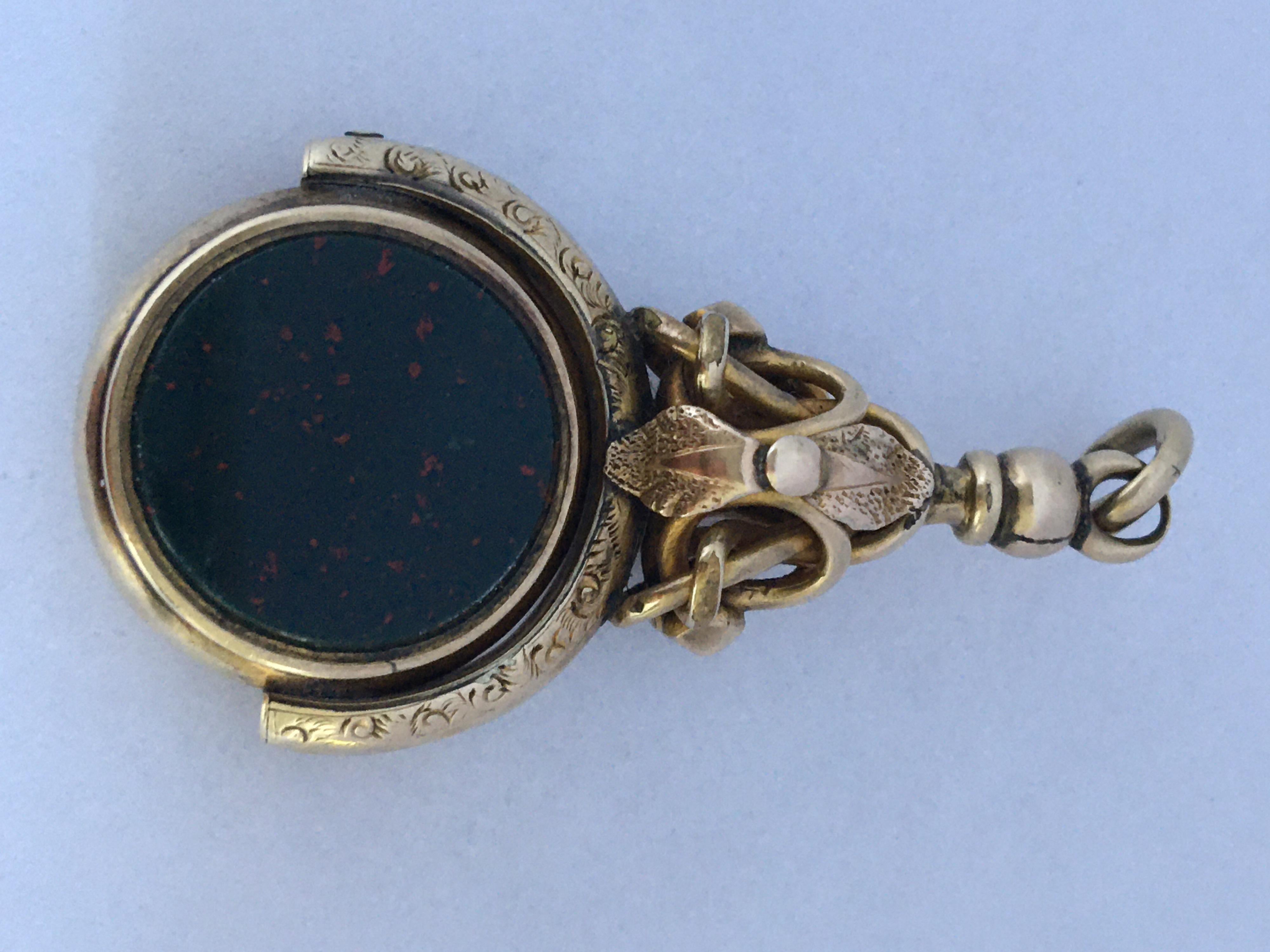 Antique Victorian Gold Bloodstone and Sardonyx Swivel Fob / Pendant 1