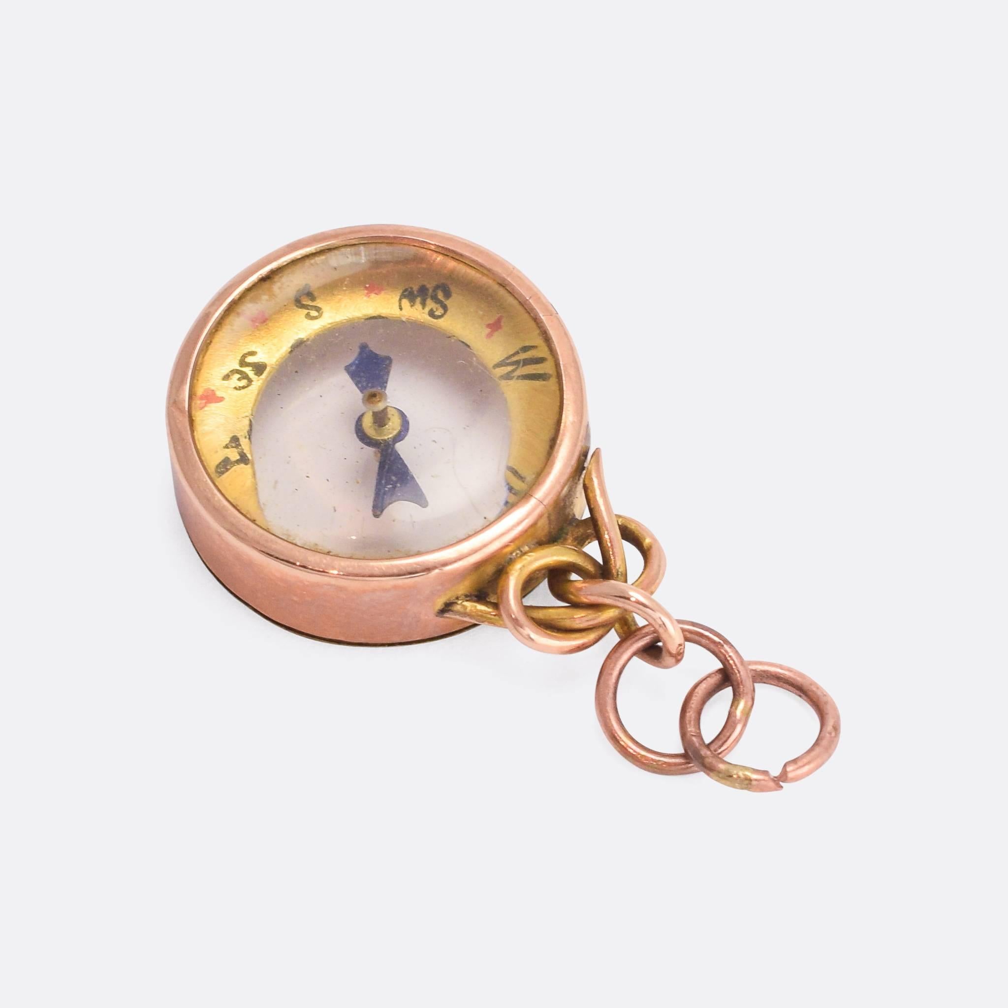 antique compass pendant