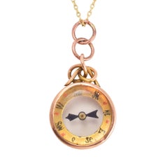 Antique Victorian Gold Compass Pendant Necklace