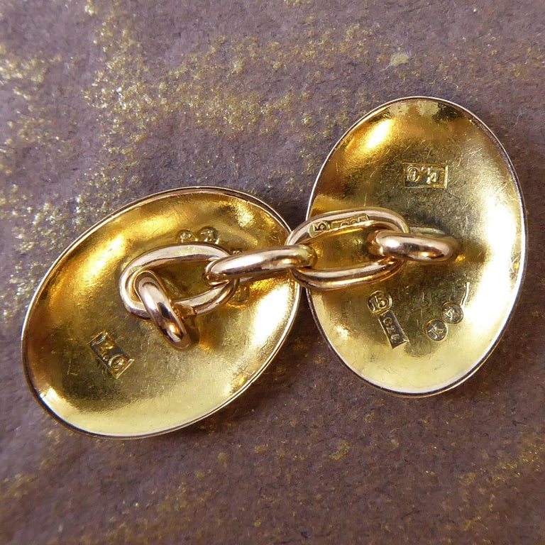 Antique Victorian Gold Cufflinks, 15 Carat, Hallmarked, London, 1885 at ...