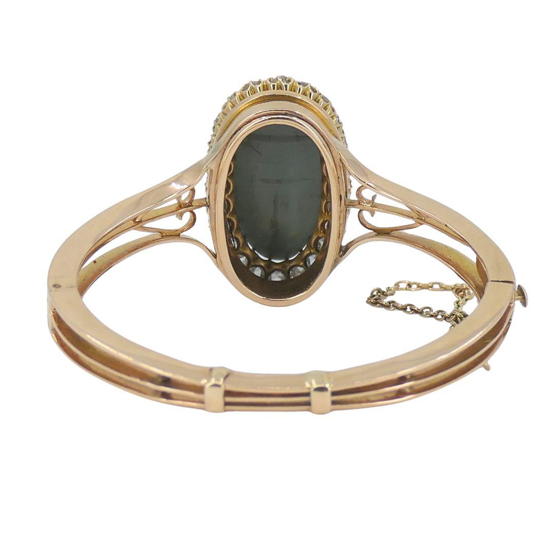 Bracciale antico vittoriano in oro con diamanti a occhio di gatto in vendita 2