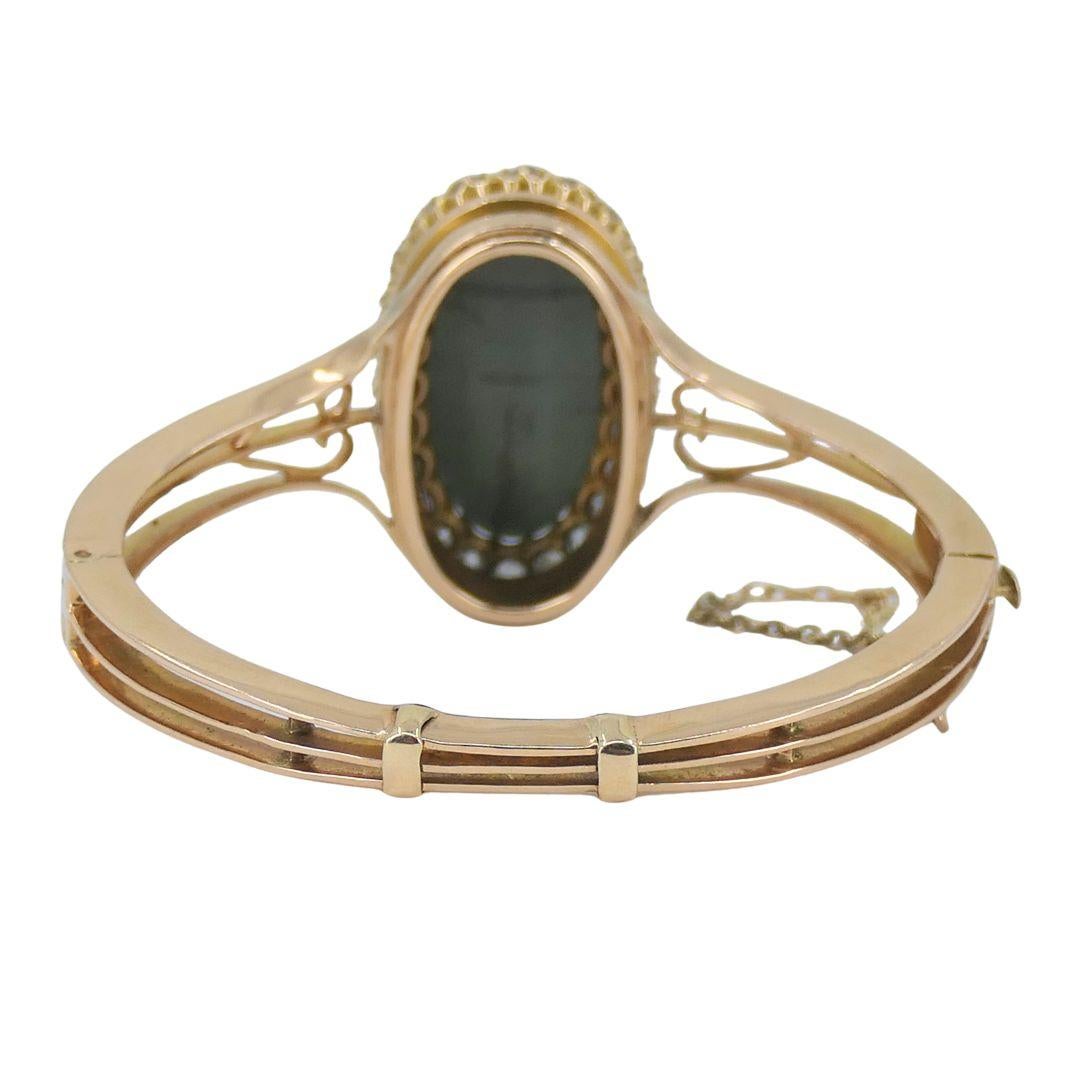 Bracciale antico vittoriano in oro con diamanti a occhio di gatto in vendita 3