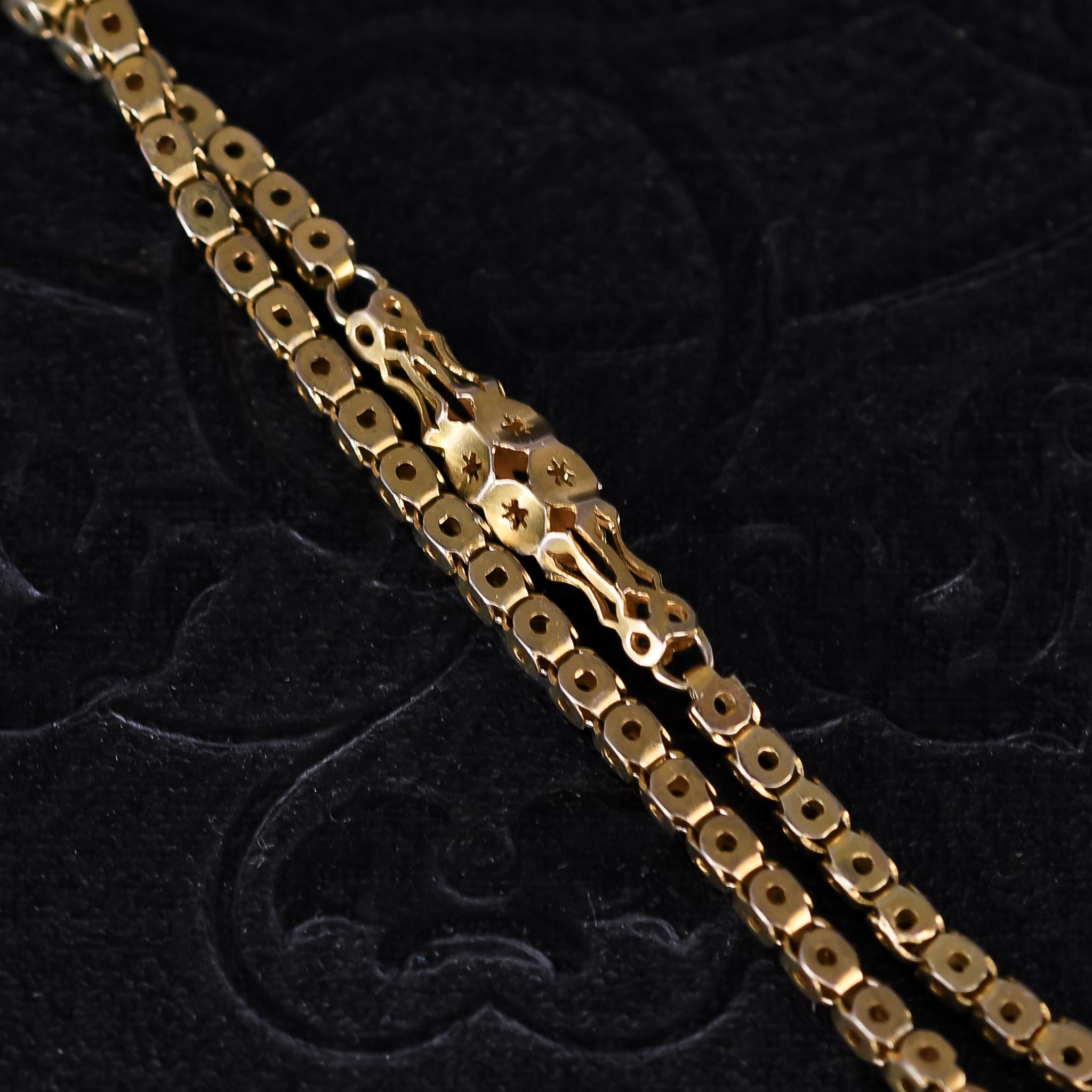 Antique Victorian Gold Fancy Link Guard Chain Necklace 2