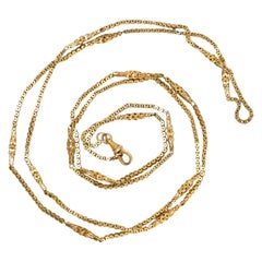 Antique Victorian Gold Fancy Link Guard Chain Necklace