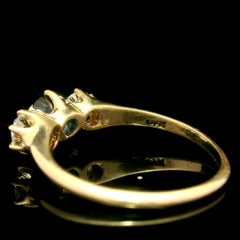 Antique Victorian Gold GIA 1.27ct Cushion No Heat Sapphire Diamond 3 Stone Ring