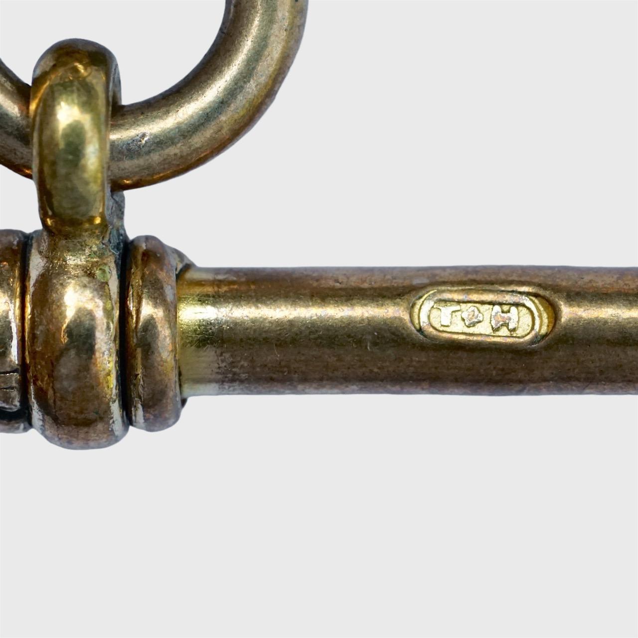 Antique Victorian Gold Gilt Metal Albert Watch Chain with T Bar For Sale 2