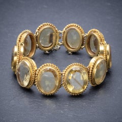 Antique Victorian Gold Gilt on Silver Citrine Bracelet