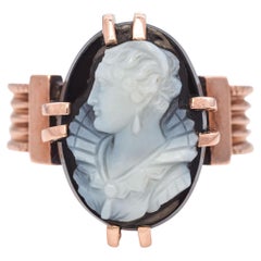 Antique Victorian Gold Hardstone Cameo Ring