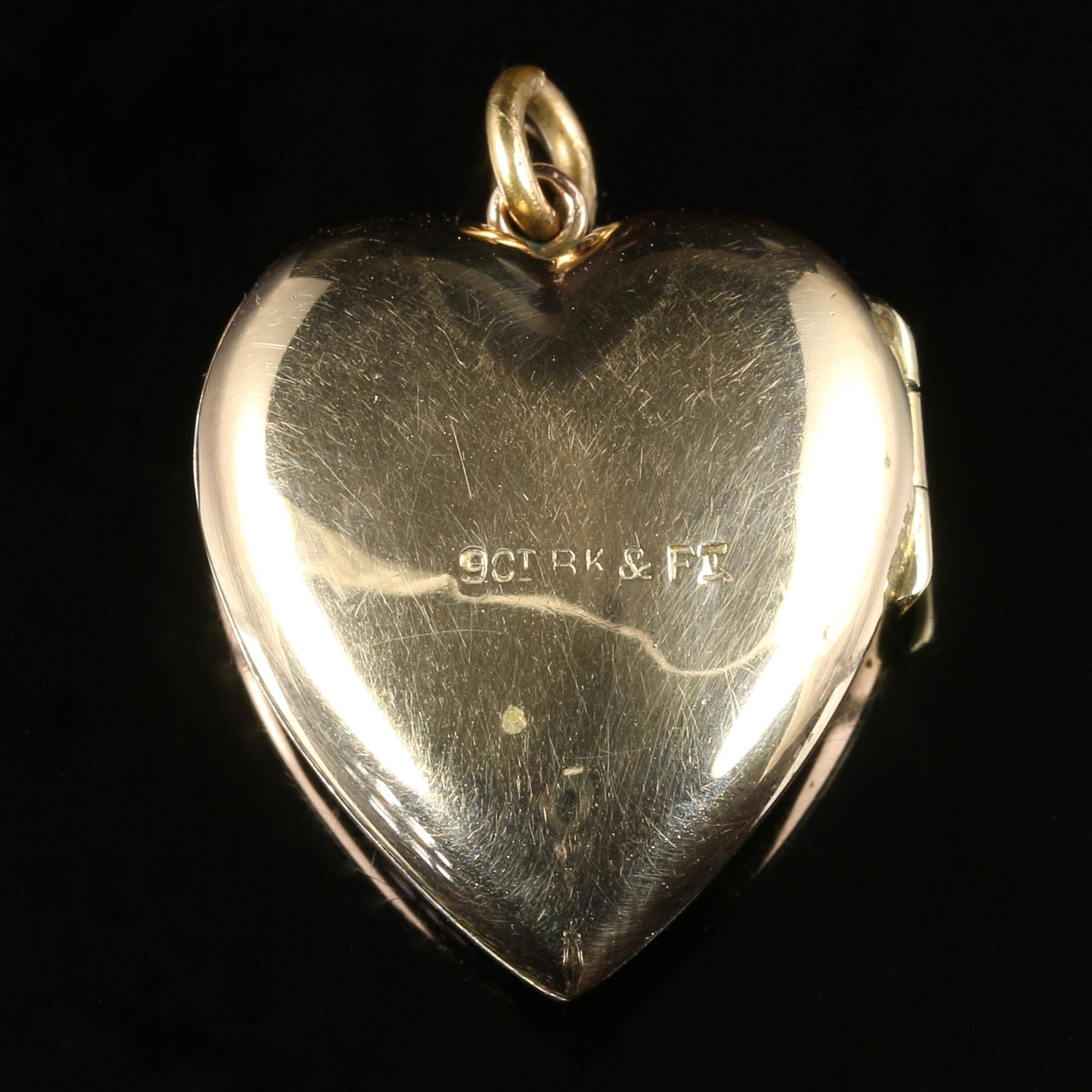 Antique Victorian Gold Heart Locket, circa 1880 1