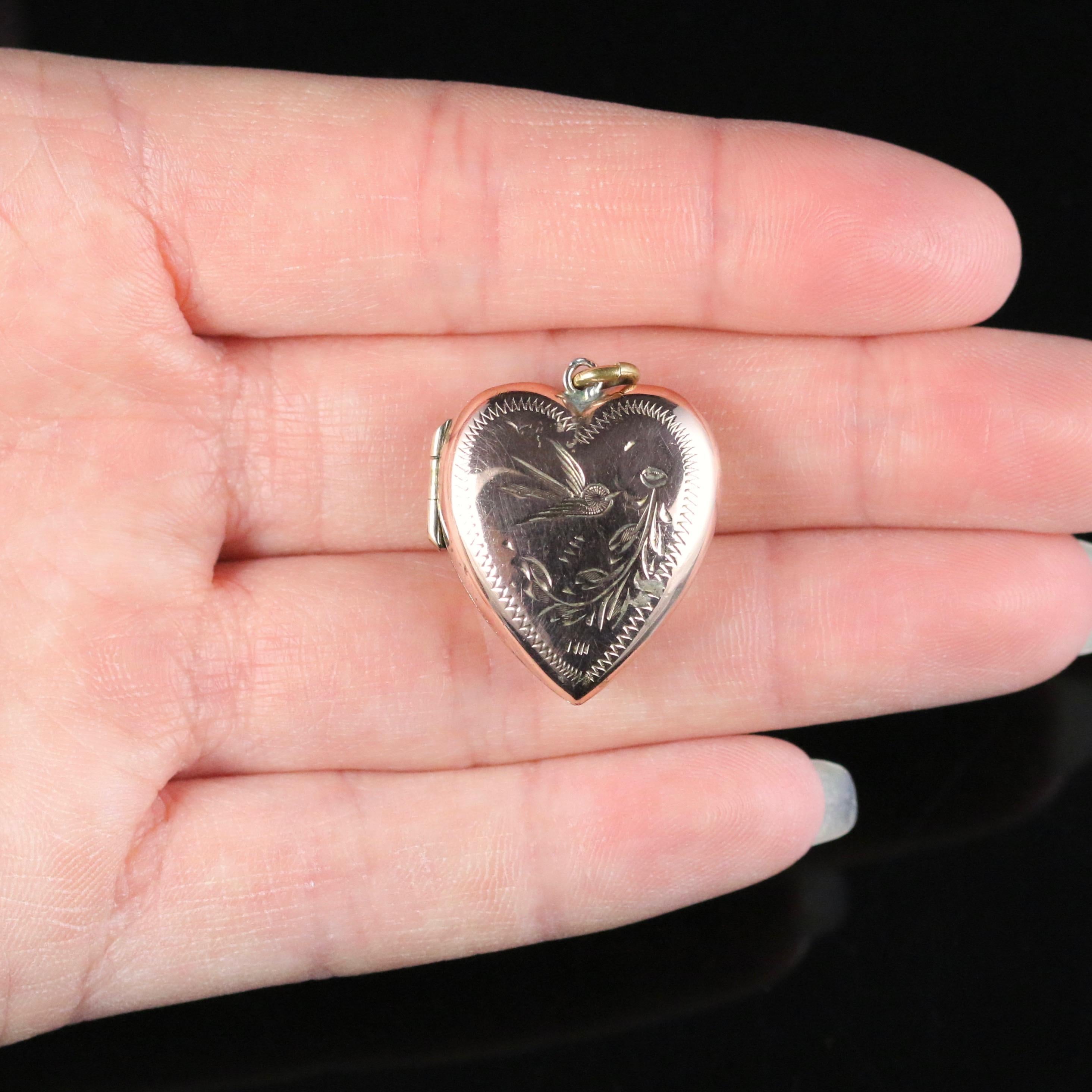 Antique Victorian Gold Heart Locket, circa 1880 3