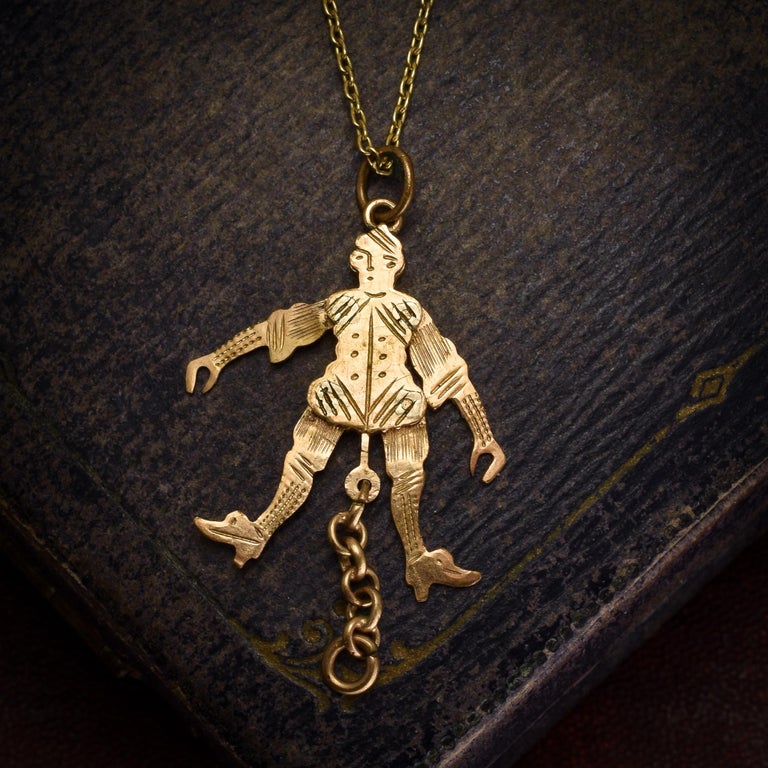 Antique Victorian Gold Jester Novelty Pendant at 1stDibs gold jester