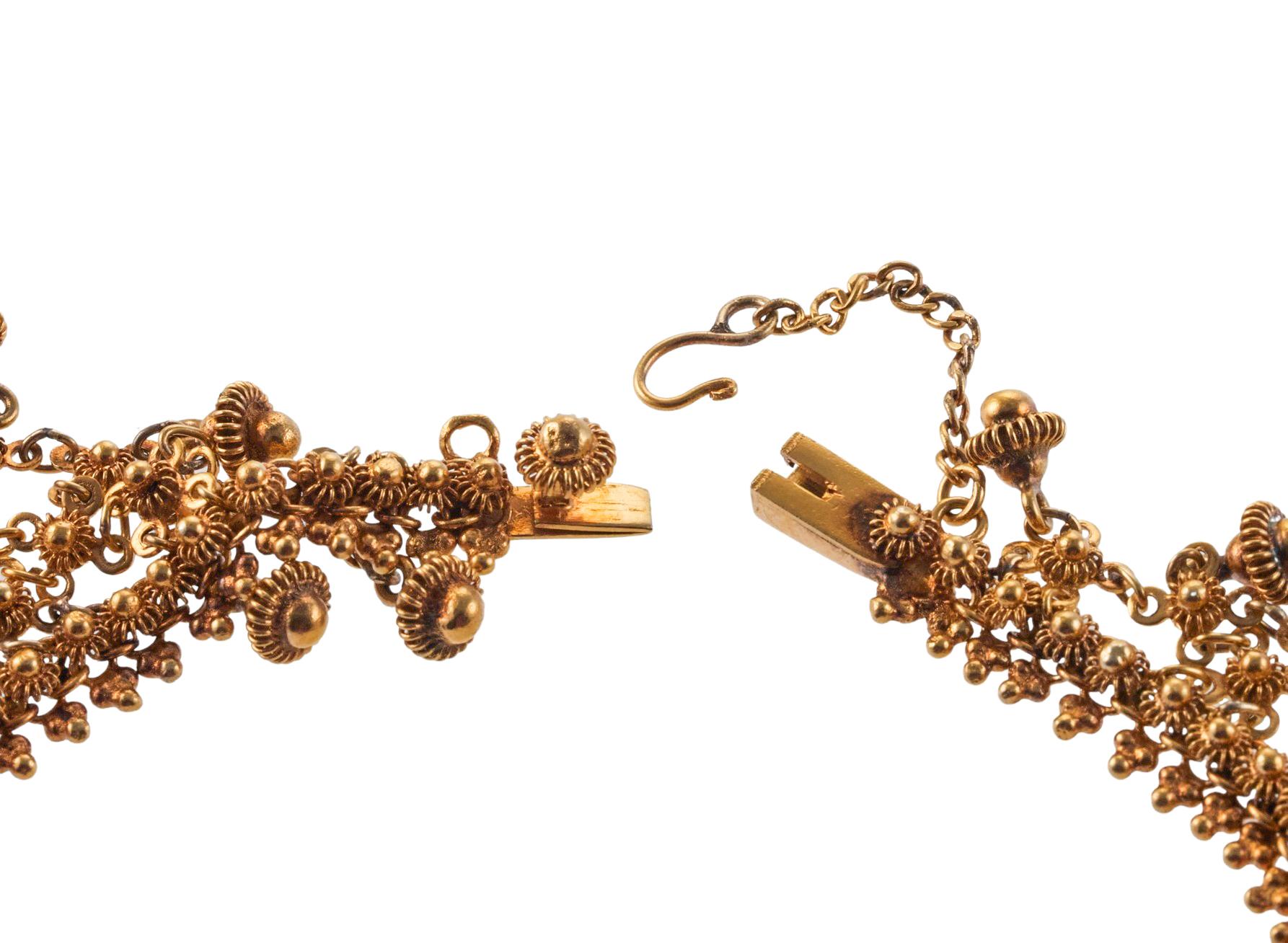 Antique Victorian Gold Mesh Bib Necklace 1