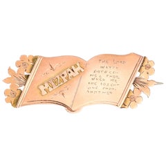 Antique Victorian Gold MIZPAH Bible Brooch