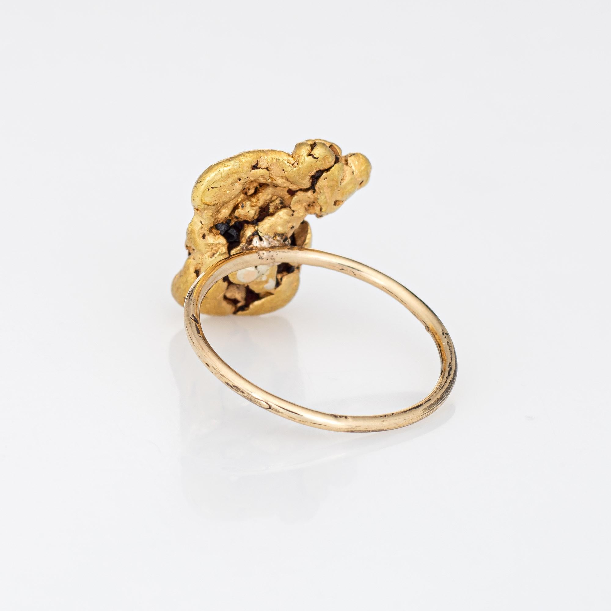Antique Victorian Gold Nugget Conversion Ring 14k Vintage Mined Jewelry Estate Bon état - En vente à Torrance, CA