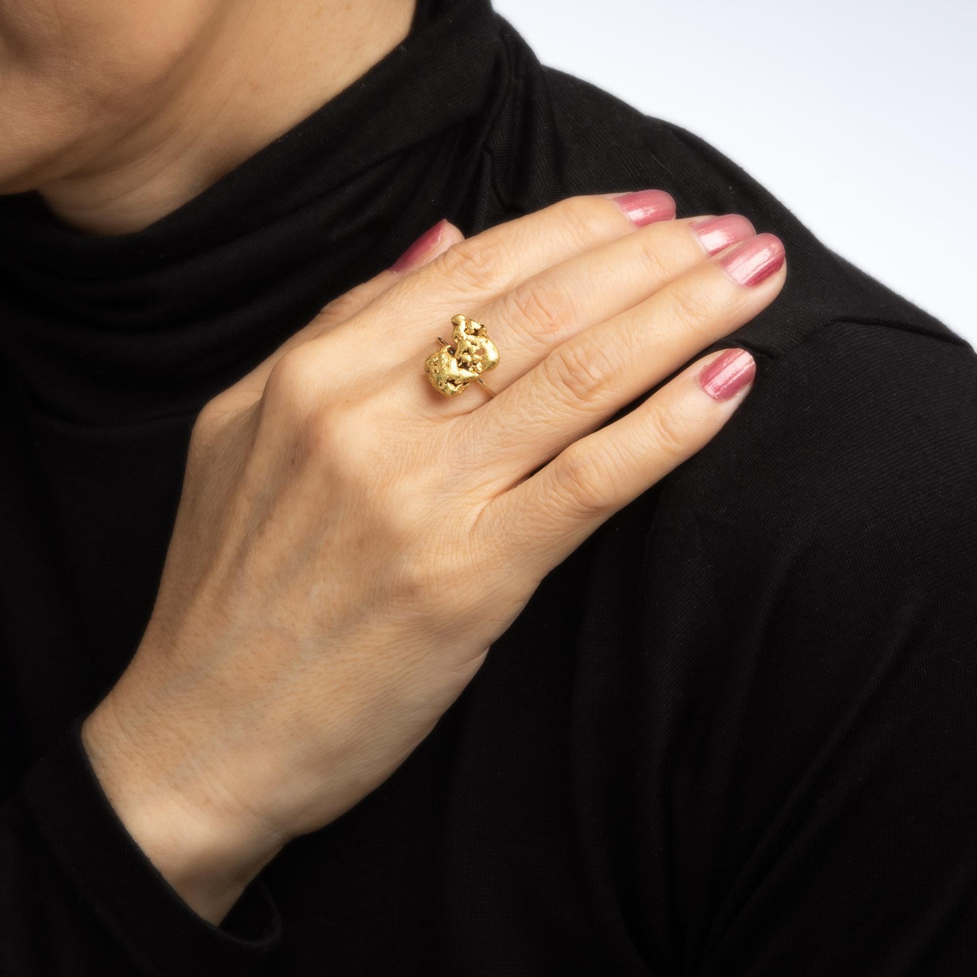 Antique Victorian Gold Nugget Conversion Ring 14k Vintage Mined Jewelry Estate Pour femmes en vente
