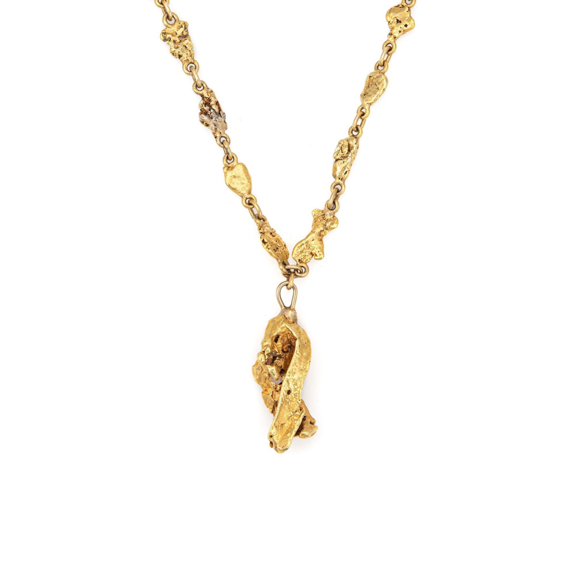 Women's or Men's Antique Victorian Gold Nugget Necklace 18