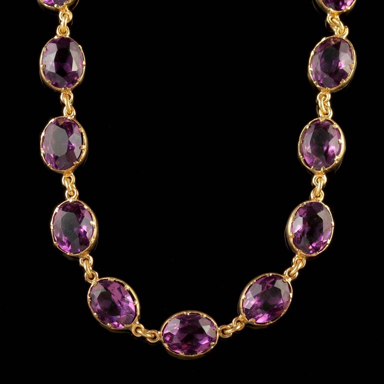 Gold necklace amethyst clearance