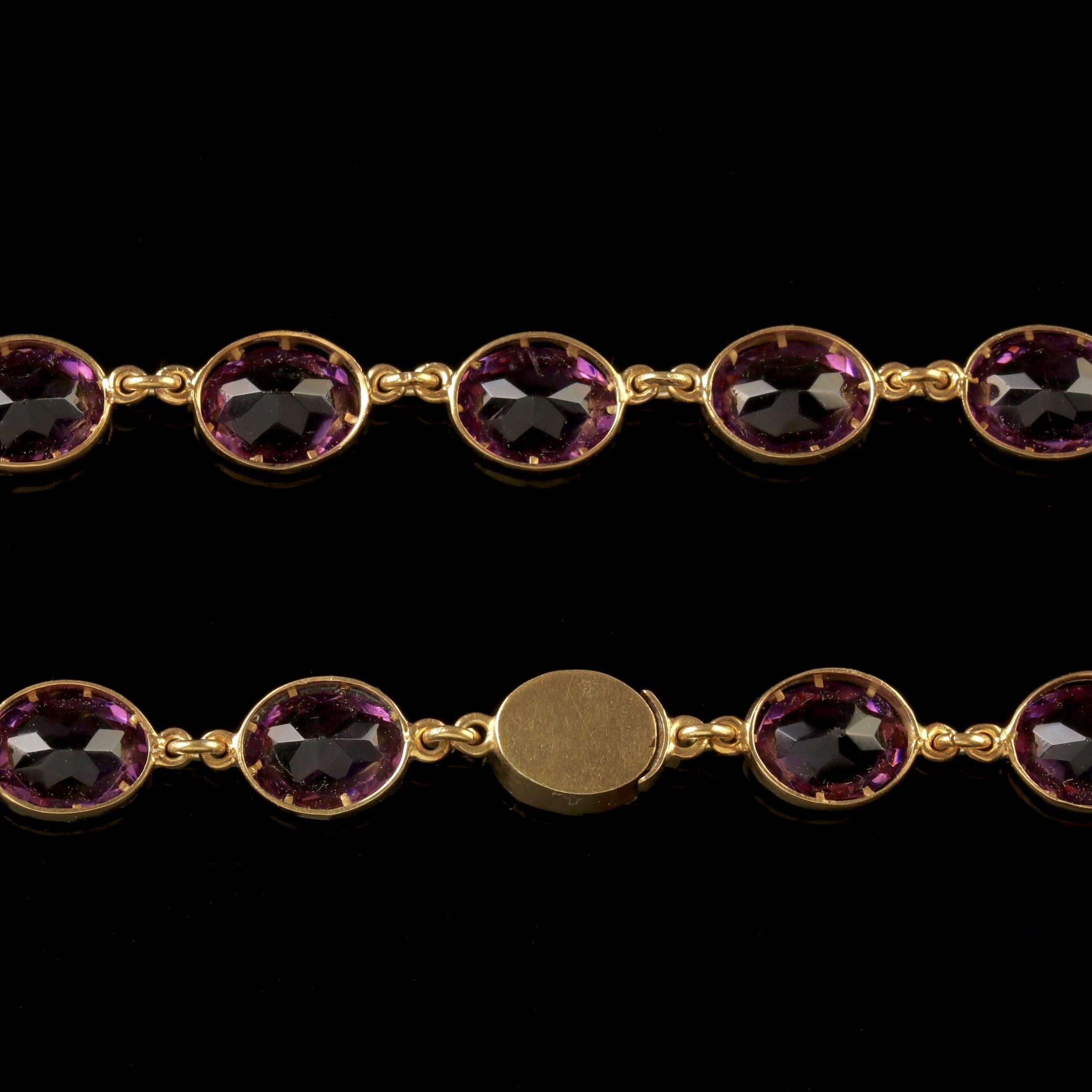 Women's Antique Victorian Gold Paste Amethyst Necklace