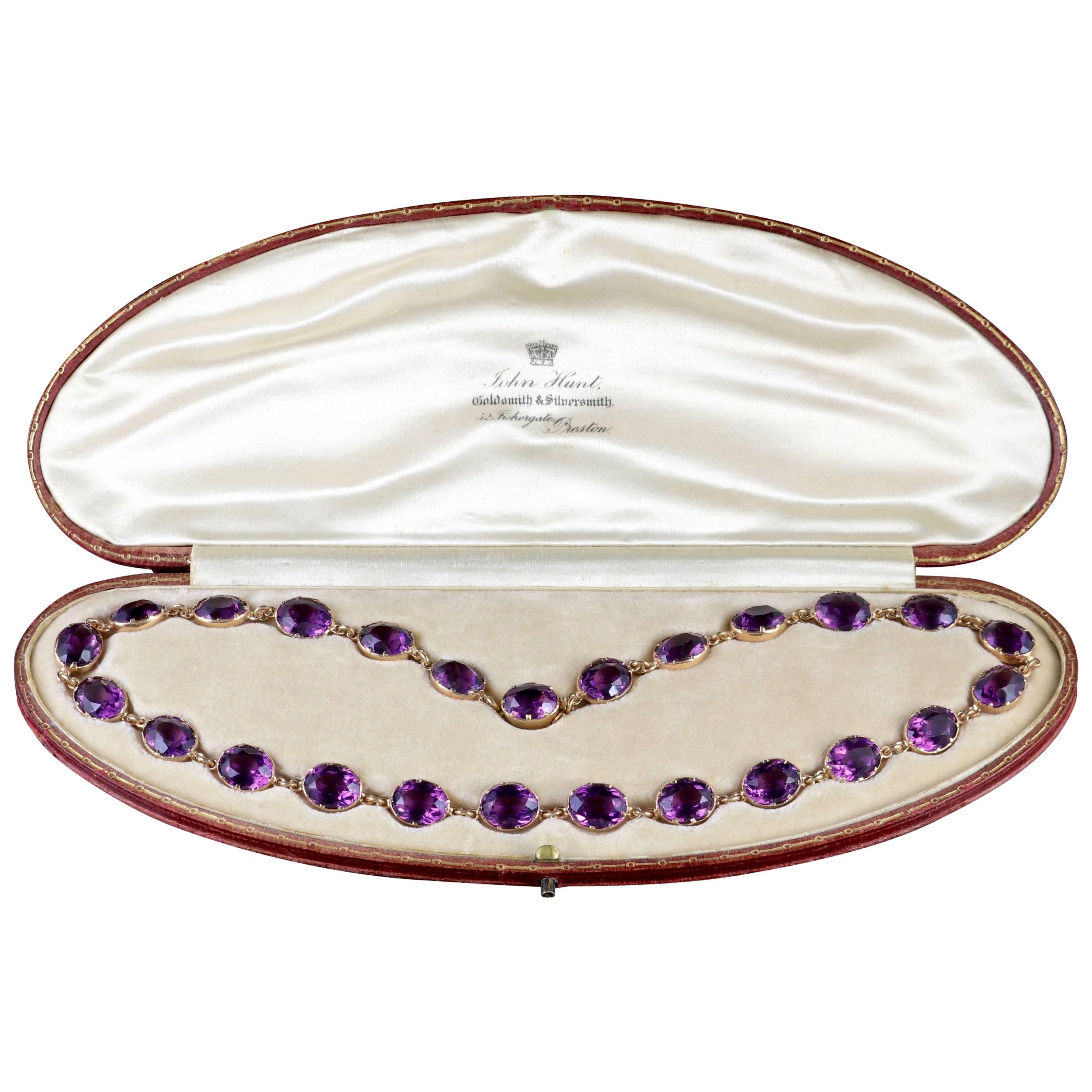 Antique Victorian Gold Paste Amethyst Necklace