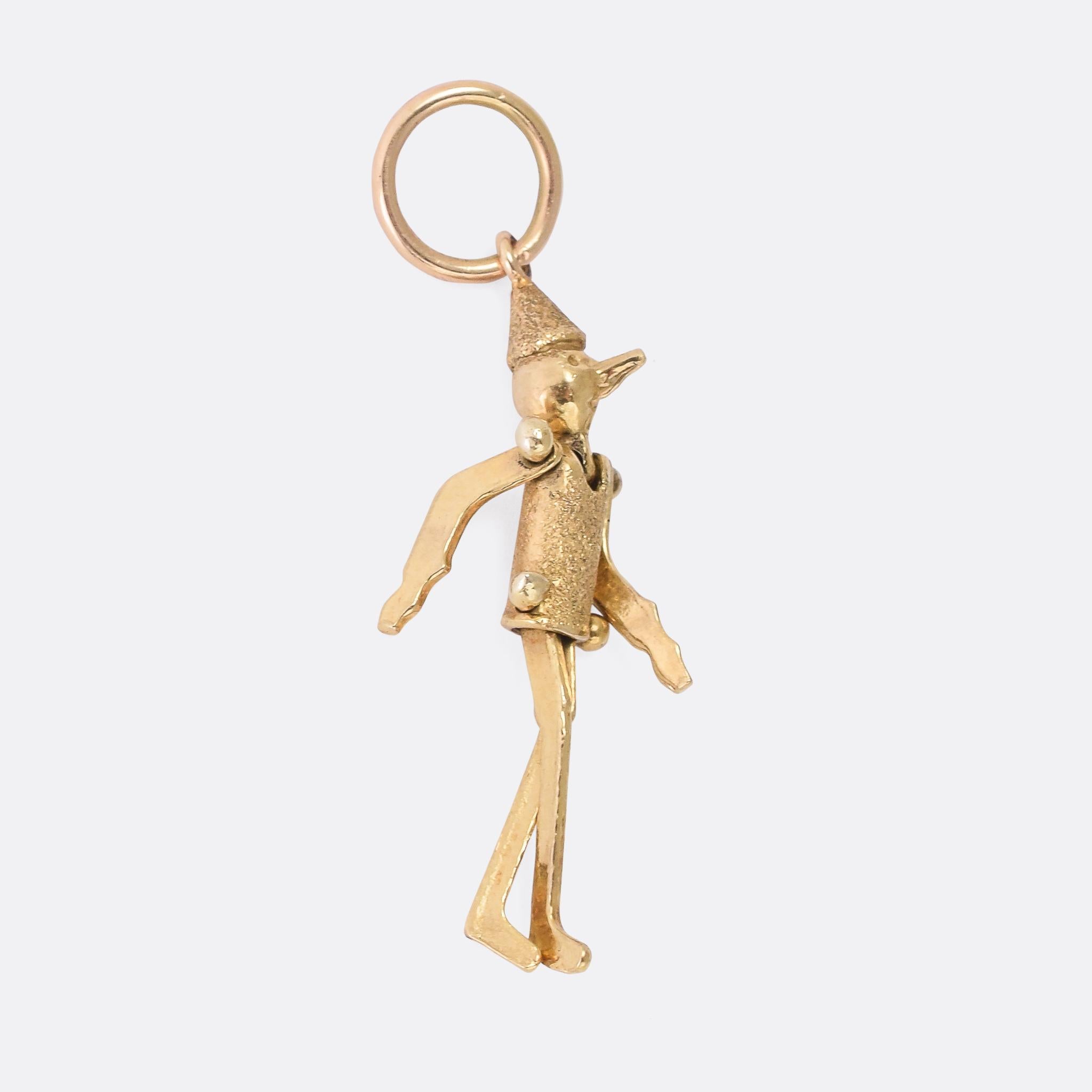 Late Victorian Antique Victorian Gold Pinocchio Charm